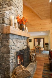 photo of stone fireplace
